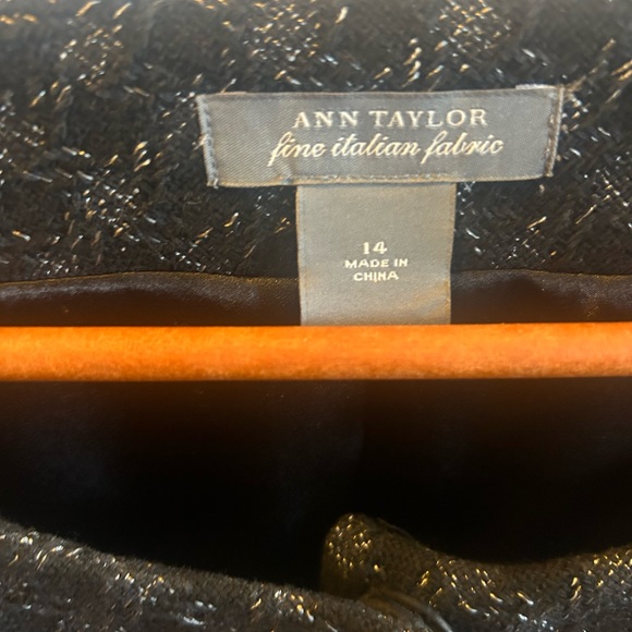 Ann Taylor Black Tweed Fringe-Trim Cropped Jacket - Picture 2 of 2